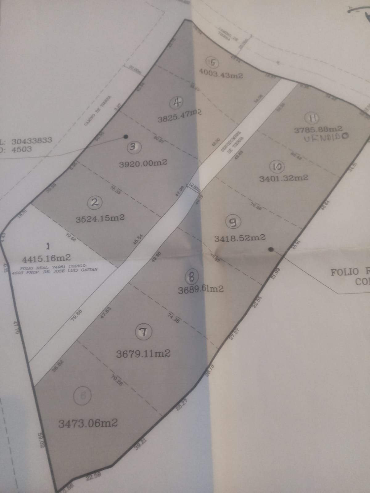 Los Roblillos lot map